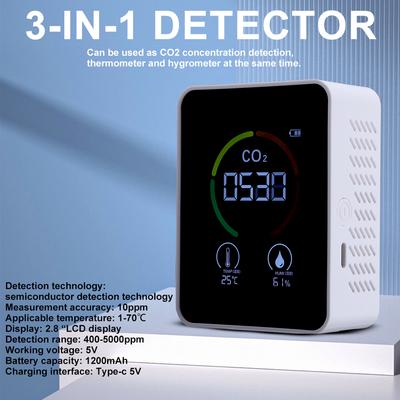 3/5/6/10 In 1 Digital Portable CO2 Meter LCD Display Temperature Humidity Tester Carbon Dioxide Detector Air Quality Monitor