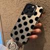 Minimalist Black White Polka Dot Pattern Laser Phone Case For iPhone 15 14 Pro Max Plus 17 16 Pro Max 13 Mini 12 11 Pro Max Case
