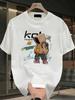 Herren Baumwoll-T-Shirt mit kurzen Ärmeln, lässig, Rundhalsausschnitt, trendiges Design, vielseitig für den Sommer, mit Aufdruckmustern