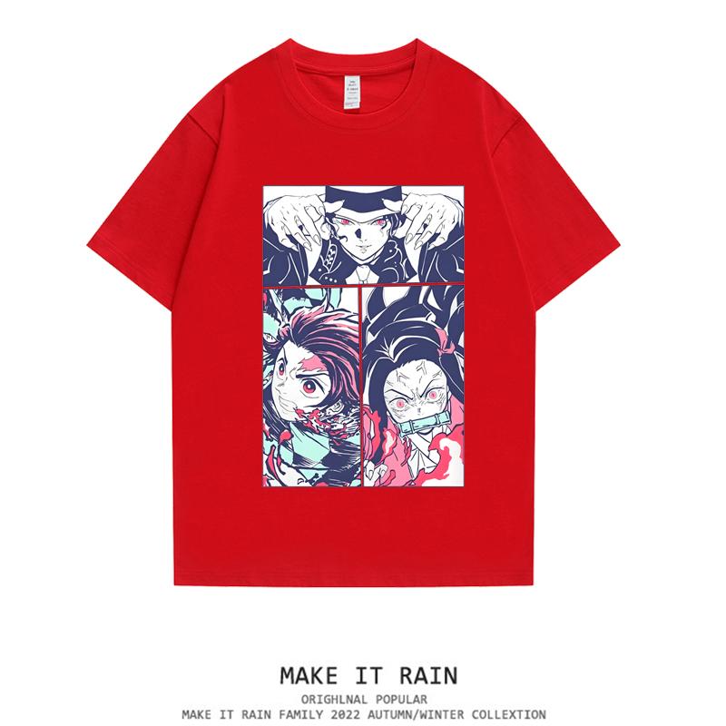 Blade of Ghost Extermination Anime Peripheral T-Shirt Second Dimension Men's and Women's Summer Kitchen Tanjiro Popular Leisure