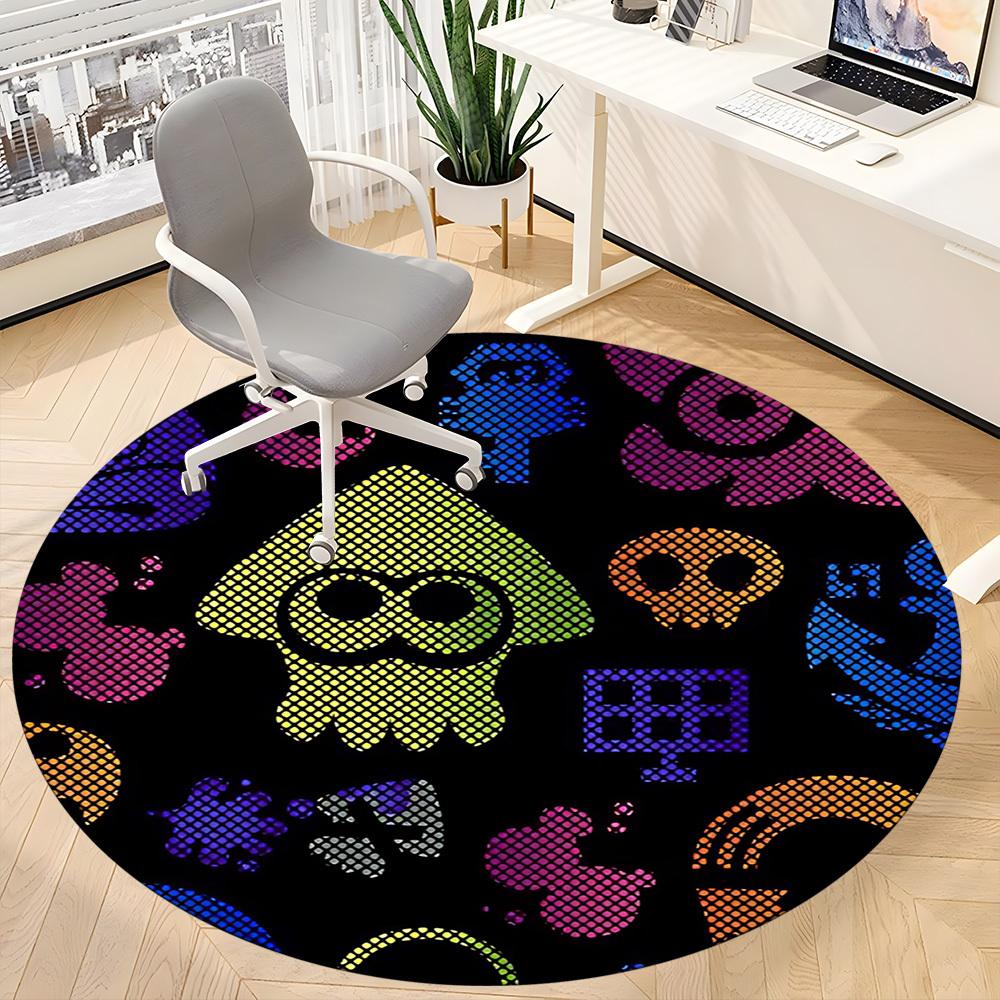 1pc Splatoon? Office Round Area Rug, Under Office Chairs Bedroom Living Room Home Decor, Room Deco, Available in Various Sizes197