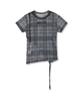 Yusentig Check See-Through Asymmetrical Short Sleeve T-Shirt Aw5Me43212