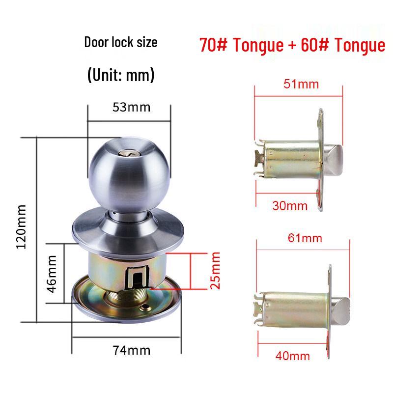 Aokewen Stainless Steel Spherical Passage Lock