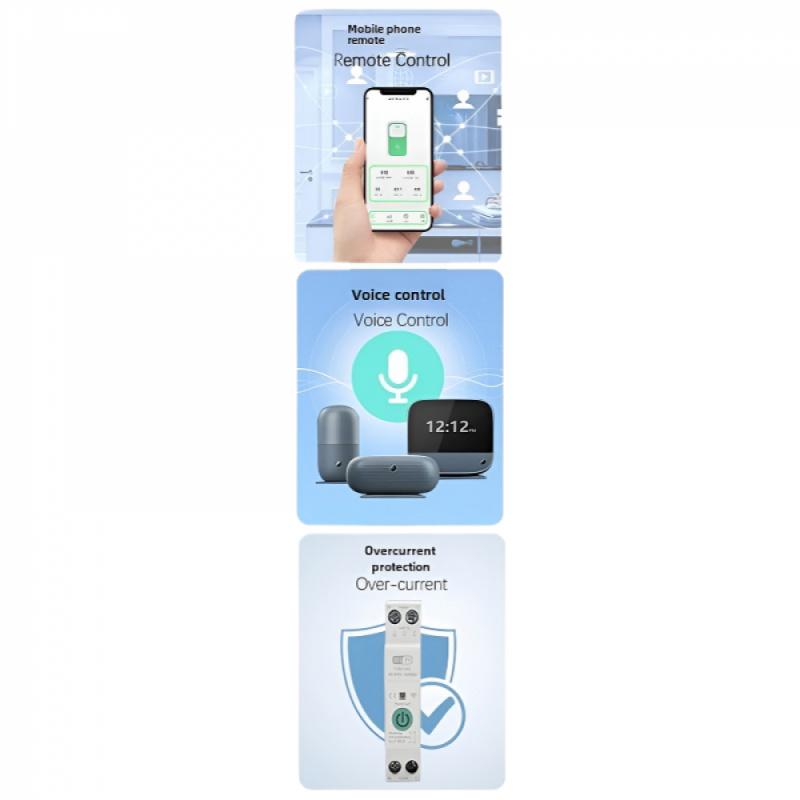 Smart WIFI DIN Smart Switch 1P40A With Metering For Tuya Remote Control Home Circuit Breaker With Metering Breaker Security Protect TuyaAPP