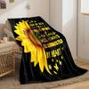Sunflower Butterfly Sister Quote Blanket Bedroom Blanket for Livingroom Couch Lunch Break Soft Throw for Friend's Festival Gift