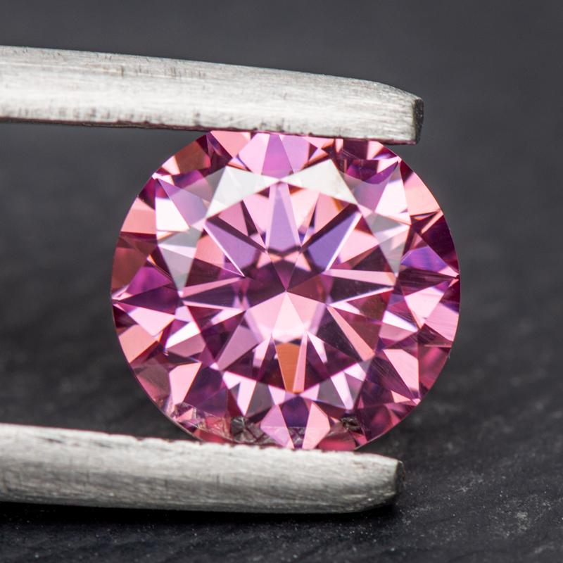 Růžový kulatý moissanitový diamant pěstovaný v laboratoři pro výrobu šperků DIY Materiály s tovární cenou