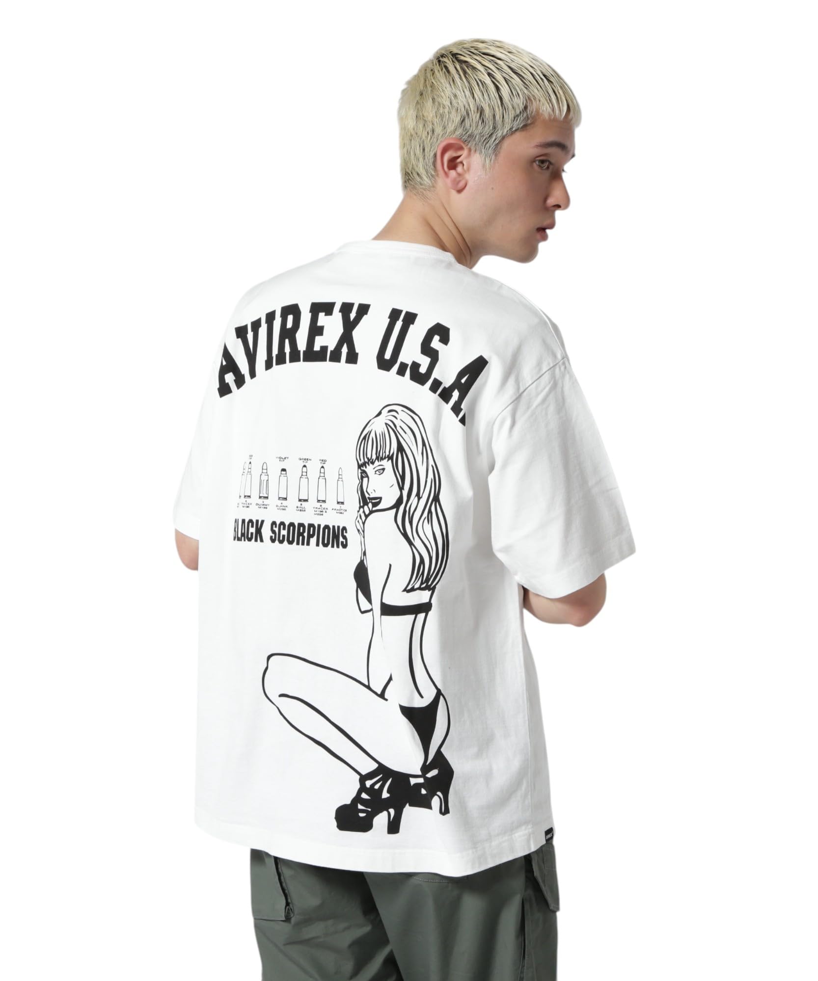 

Avirex BLACK SCORPIONS Black Scorpions F T-SHIRT (WEB&DEPOT Exclusive) Men s T-Shirt, 030, White, 783-3934022