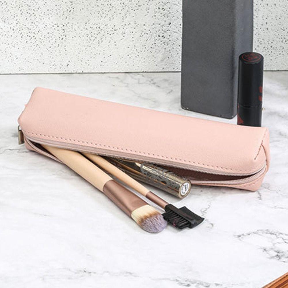 Large Capacity Pen Bag PU Leather Stationery Box Fashion Pencil Case