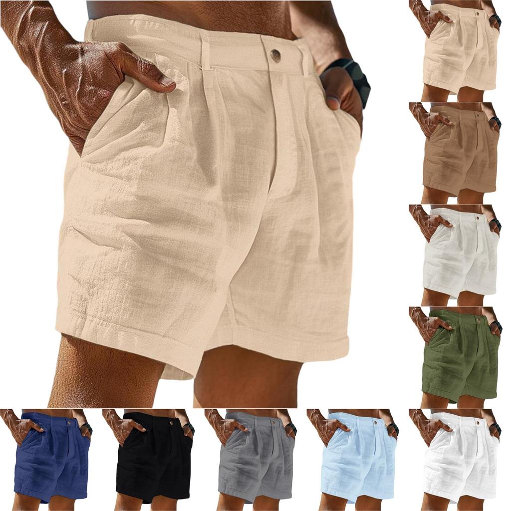 Men's Casual Shorts With Comfortable Lightweight Button Pockets And Monochrome Beach Shorts