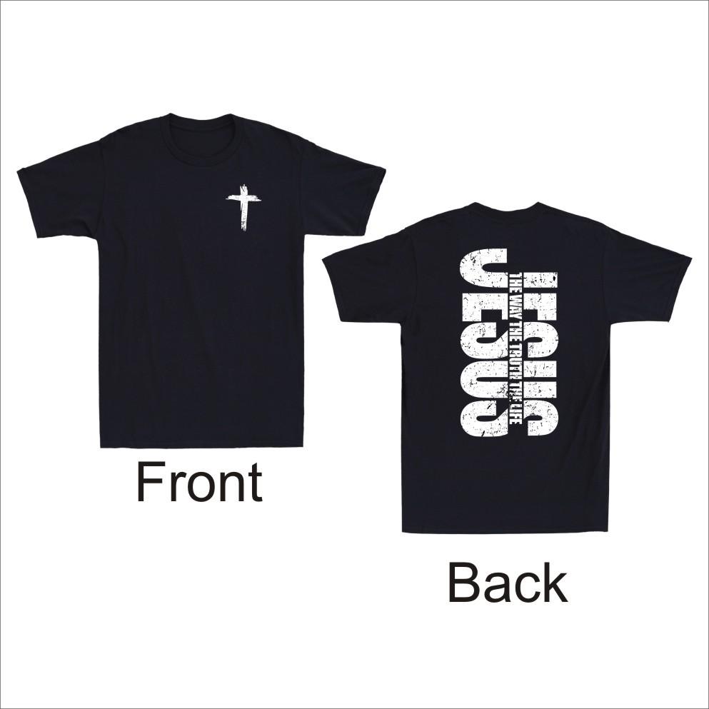 Jesus The Way The Truth The Life Christian Cross Religious Bible Men s T-Shirt S