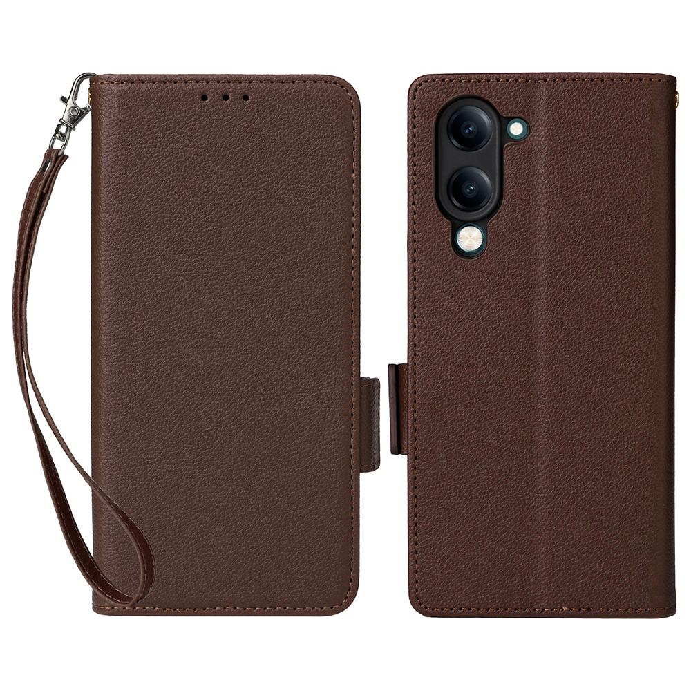For vivo Y04 4G/Y29s 5G Case Wallet Flip Litchi Texture PU Leather Phone Cover