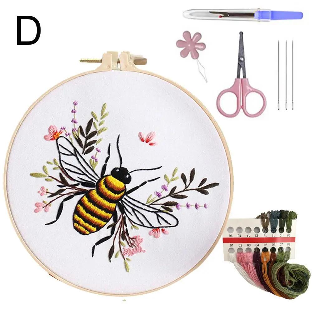 New Best Selling Embroidery Honeybee Diy Material Kit Printed Sewing Patterns Crafting Handmade Supplies Package 3d L6b3