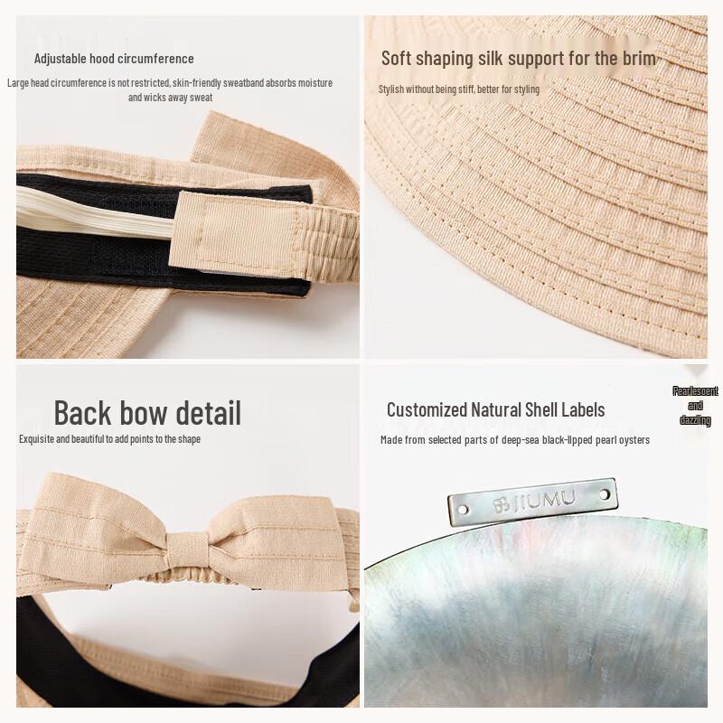 JIUMU Women's Foldable Linen Open-Top Sun Hat (CL021)