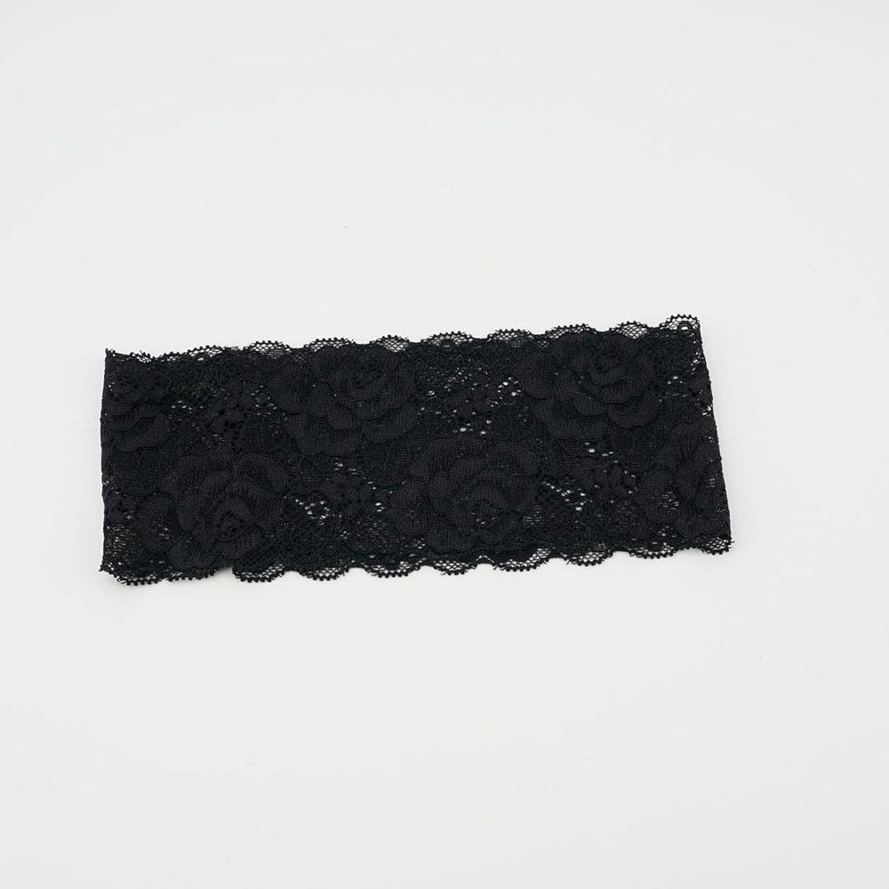Korean Lace Floral Headbands Sweet Wide Lace Trim Hairband Solid Color Wide Hollow-Out Lightweight Headwrap Elastic Hair Bands
