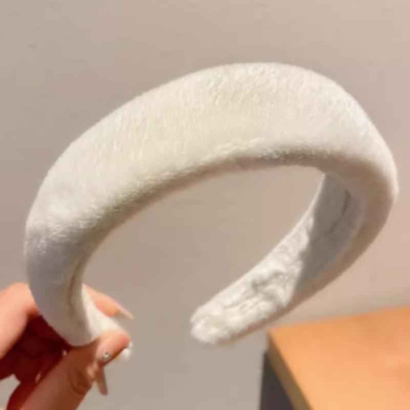 

1 шт. Высокая повязка на голову для осенне-зимних волос, плюшевые аксессуары для волос с широкими краями, нежная и для лица, маленькая интернет белый