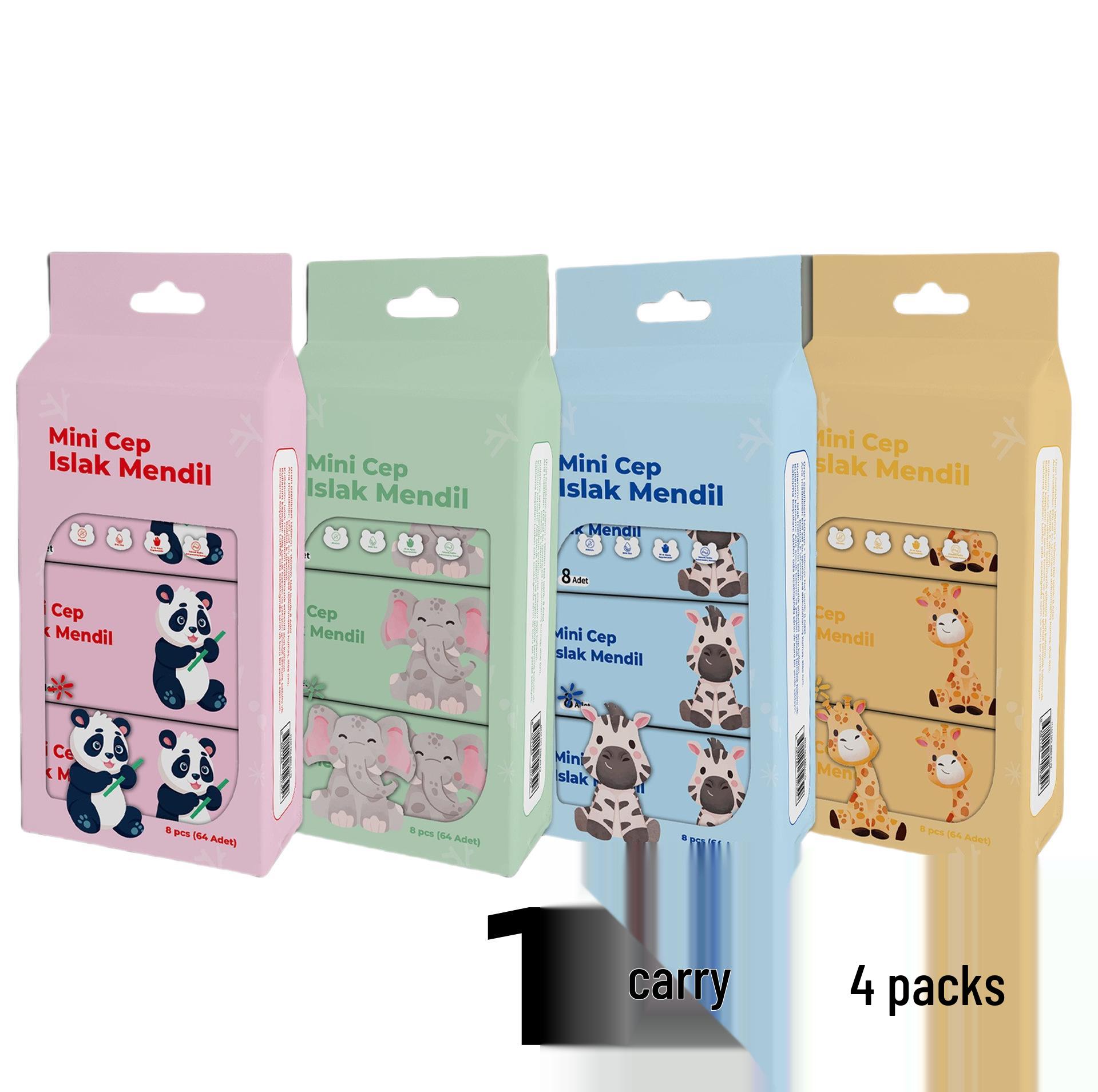 Портативные мини влажные салфетки для рук и рта младенцев и детей