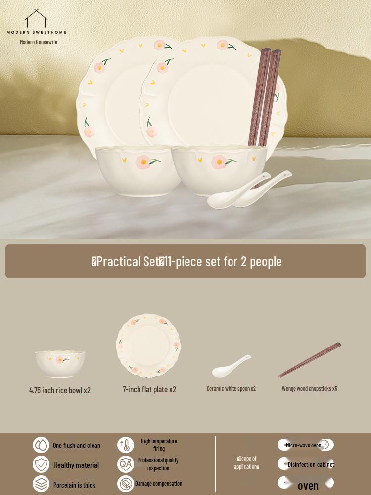 

2025 Peony Underglaze Tableware Set: Bowls, Plates & Chopsticks for New Homes
