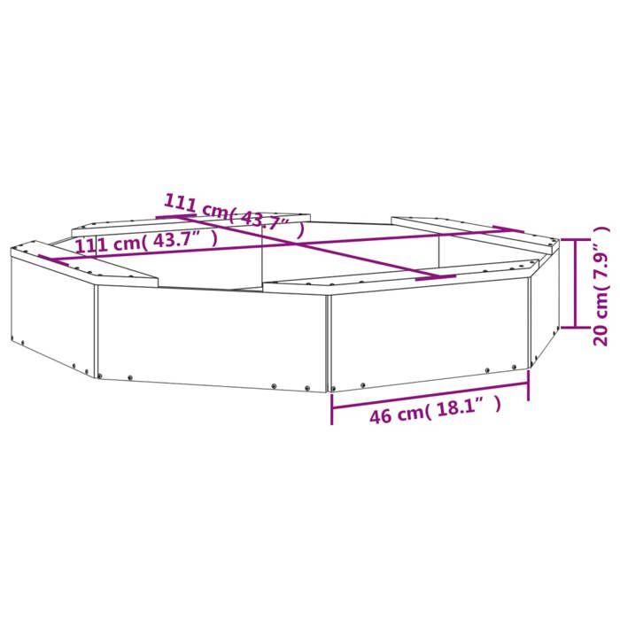VidaXL Sandpit with Seats, Sand Game for Children, Playground for Toddlers Outdoor Garden, Octagon Wood 825009