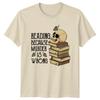 Reading Because Murder Is Wrong Books Skull Graphic T-Shirt