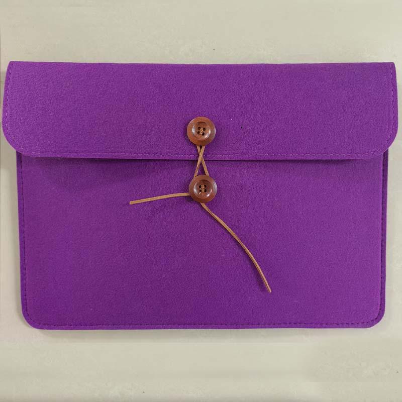 Felt Button-Closure File Bag for Office, Student, Tablet, and Exam Papers - Customizable
