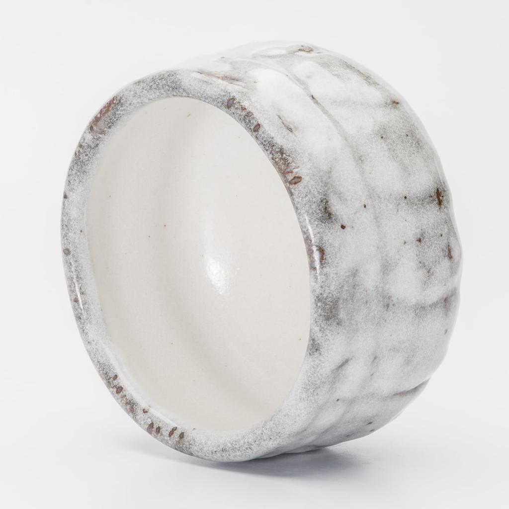 Mino Ware Matcha Tea Approximately 12cm Gray Shino Made in Bowl, Matcha, Ceremony, Diameter, Seared, White, Japan, 505-05