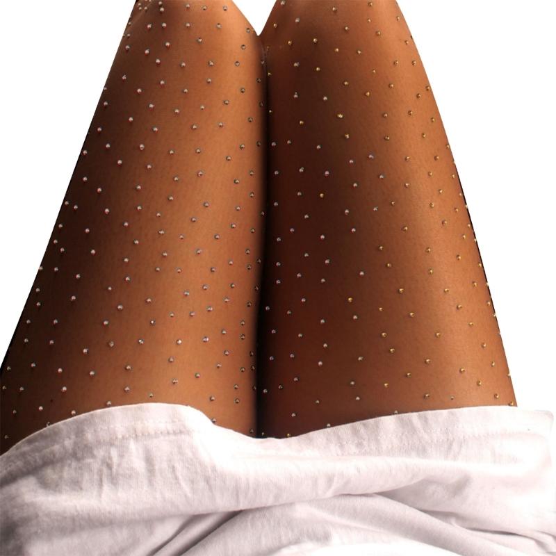 Womens Sparkles Rhinestone Tights, Sexy Sparkly Glitter Party Concert Outfit Crystal Mesh Stockings Tights
