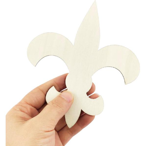 15 Pack 6 Inch Wood Fleur De Lis Cutouts Unfinished Wood Fleur De Lis Crafts Wooden Fleur De Lis Hanging Ornaments DIY Fleur De Lis Craft Gift Tags