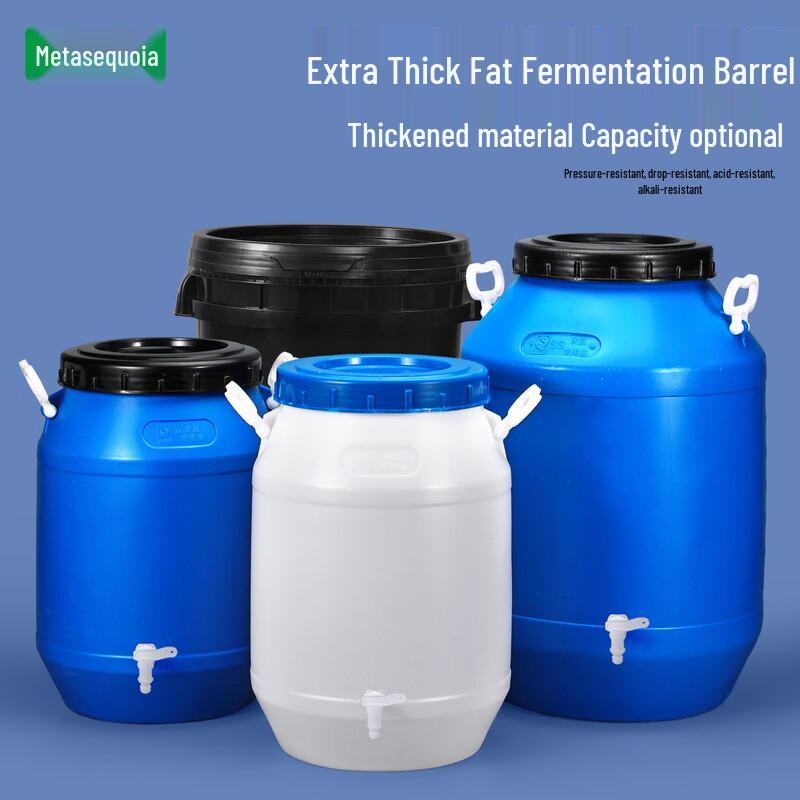Heavy-Duty 50L Black PP Plastic Multi-Purpose Barrel with Faucet