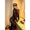 Adult Sexy Lingerie Patent Leather Jumpsuit Queen Outfit Open Leather Suit Nightclub Performance Uniform
