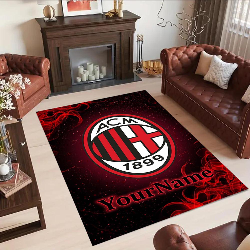 Ac Milan Personalized Text Area Rug Suitable for Decorate room Dormitory Game Room Bedrooms Antislip Carpet Anime Office Decor Wedding Party Gift