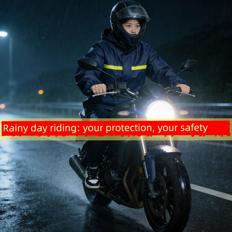 Raincoat and Rain Pants Split Set for Cycling, Outdoor Heavy Rain Protection Raincoat Set, Full-Body Motorcycle Delivery Raincoat