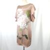 Excellent Condition Italy MAX&CO Silk 100% Short Sleeve Dress M Pink Floral Knee-Long(USED)