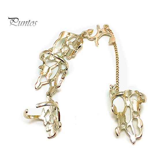 Finger Chain Ring Flower Pattern Jewelry Adjustable Women's Fashion Women Link for Wedding
