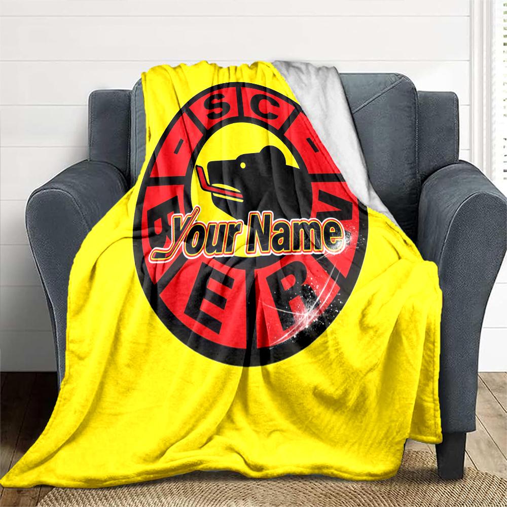 1PC Sc Bern Custom Name Patterned Flannel Blanket Suitable For All Seasons For Home Decor Warmth And Comfort Gifts Holiday Present