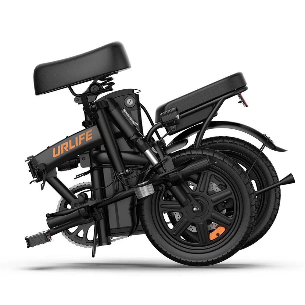 Urlife F1L Foldable Electric Bicycle 250W Motor 14" Tire City Electric Bike 48V 7.8Ah Dual Disc Brakes Max Load 120Kg LCD Display