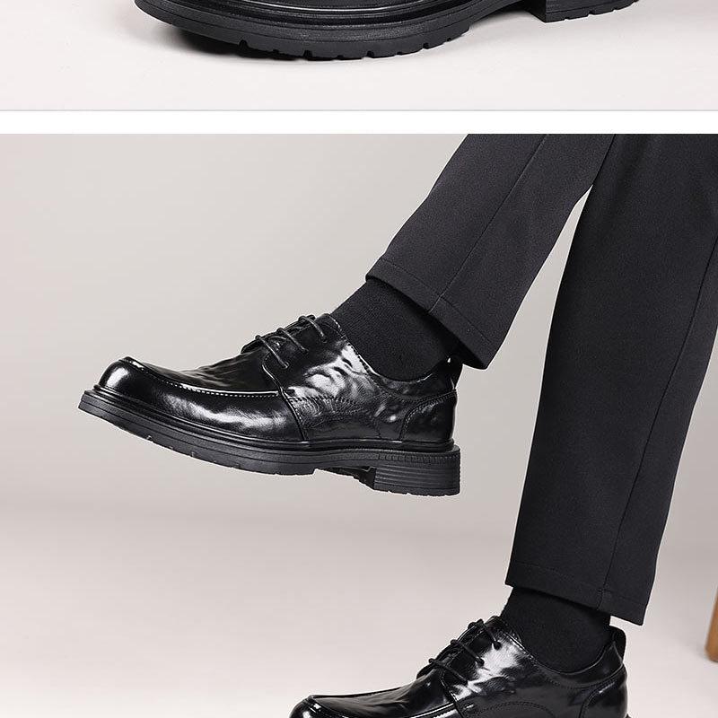 Men's British Style Business Leather Shoes - Comfortable, Versatile, Thick-Soled Formal Casual Footwear