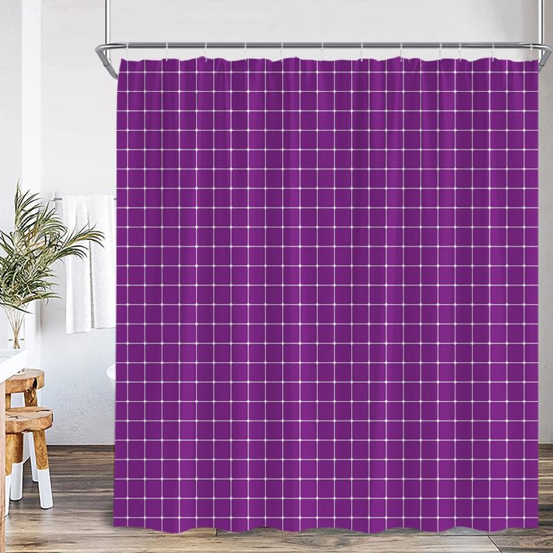 Black and White Square Shower Curtains Black Lines Modern Geometric Plaid Fashion Nordic Bath Curtain Fabric Home Bathroom Decor