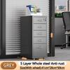 Metal filing cabinet 3/5/6 Office metal steel cabinet with wheels and lock, suitable for home offices and schools