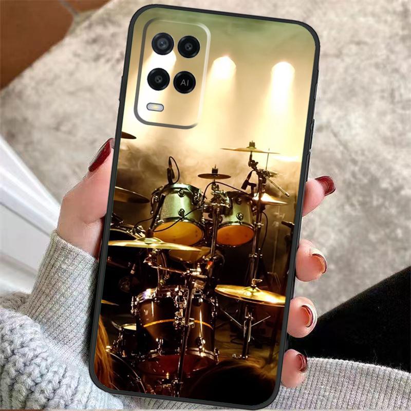 Musical Instrument Drum Case For OPPO A78 A98 A18 A58 A96 A76 A16 A5 A9 A53 A15 A17 A77 A52 A72 A74 A94 A54 A57 S