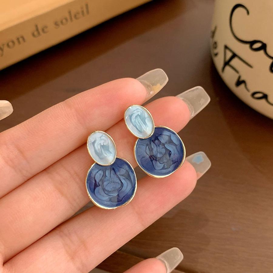 Orecchini da Donna Trendy di Alta Qualità con Cielo Stellato Blu Degradé
