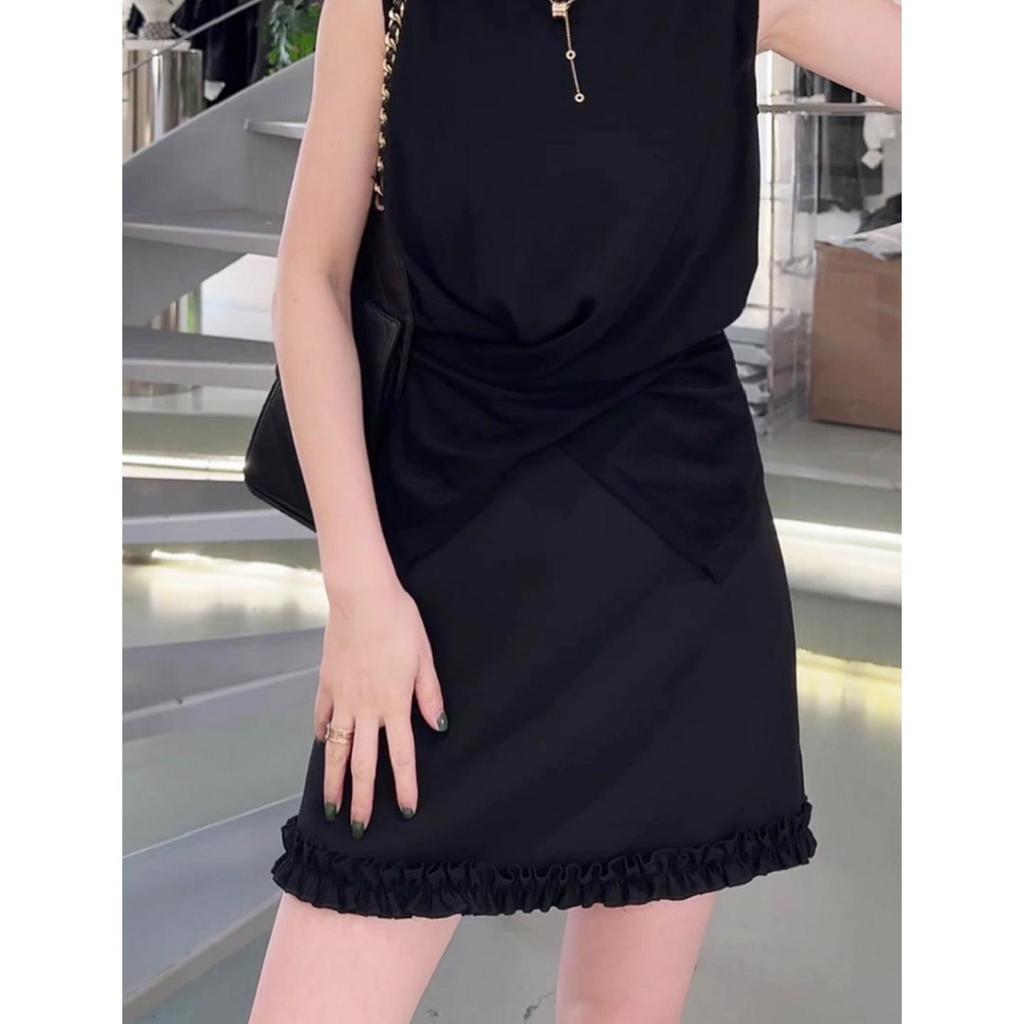 Plus Size High-Waist Slimming A-Line Woolen Pencil Skirt with Ruffle Edge for Women - Fall 2026 Collection