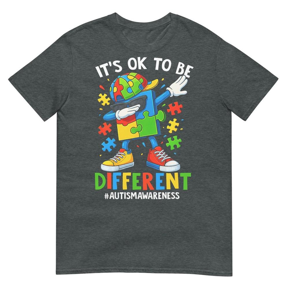 Its Ok To Be Different Dabbing Puzzle Autism Awareness Kids TShirt
