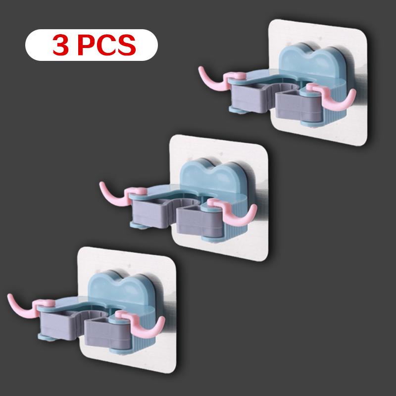 Multi specification Hooks Adhesive Wall Hanging Mop Rack Broom Hanger Hook Kitchen Bathroom Organization Home Accessories