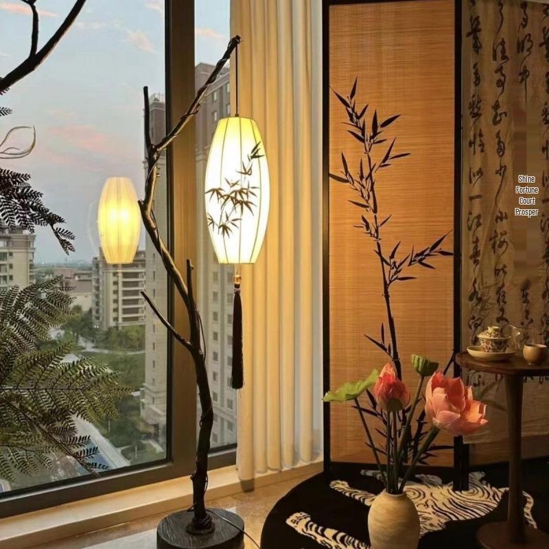 Retro Wabi-Sabi Branch Floor Lamp: Zen Light for Tea Room, Study, or Homestay