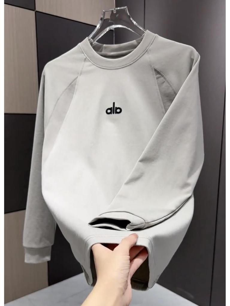 2025 Men's Long-Sleeve Fleece Patchwork Round Neck Casual Sweatshirt