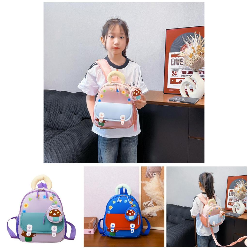 Small Mushroom Childrens Backpack For Preschoolers With Lightweight Nylon Material And Comfortable Straps