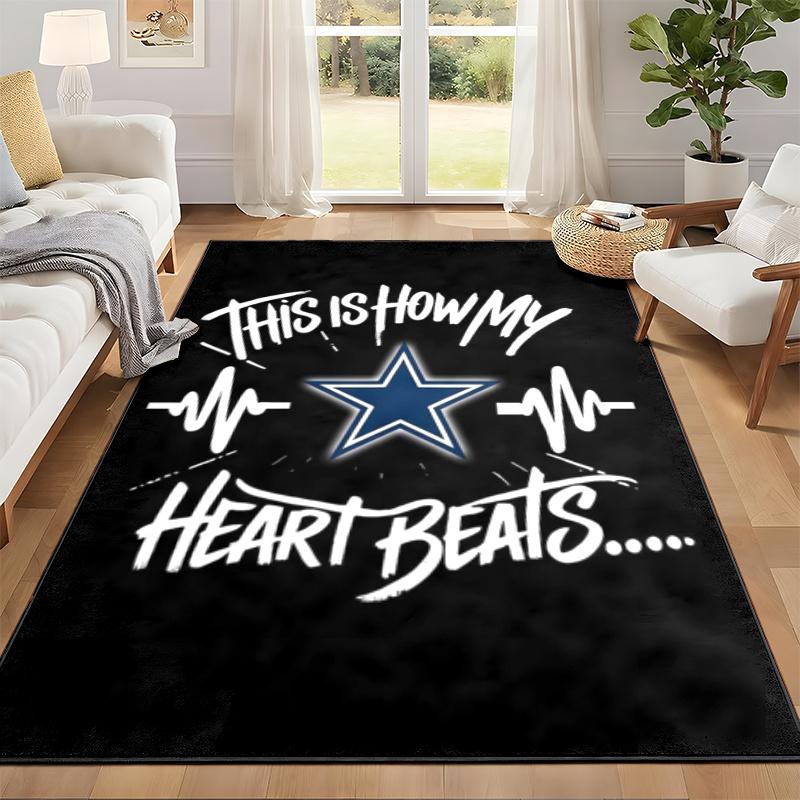 שטיח דלת Dallas Cowboys לסלון או לחדר שינה, שטיח מגן מתחת לכיסא, קישוט למשרד, מתנת חג המולד, מתנת יום הולדת