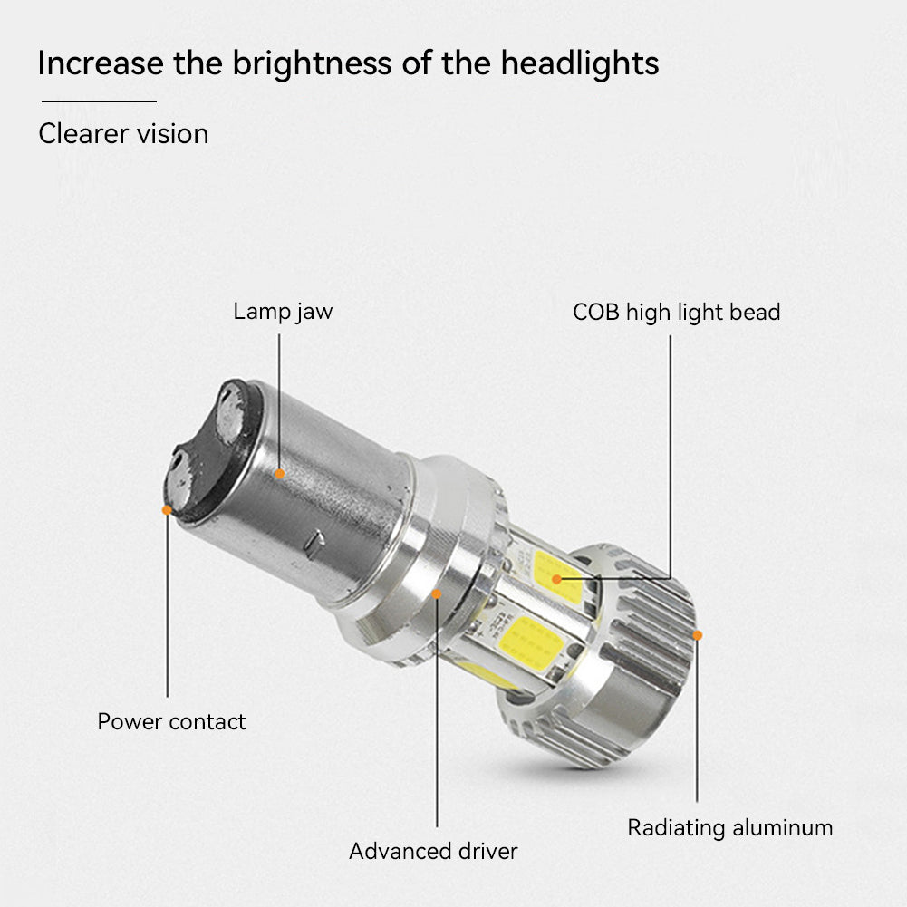 H4 BA20D Motorcycle LED Headlight Bulb Motorcycle Light Super Bright Lamp Scooter Motorbike DRL Lights Aluminium Alloy