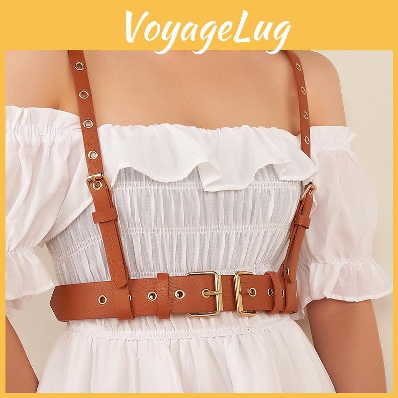 Buckle Double Fashionable And Porous Design Women Casual Shoulder Belt Strap