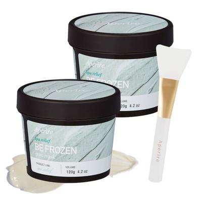 Aperire Beefrozen Glacier Tote Kühlend Beruhigend Porenverfeinernd 120g (1+1) + Pinselpackung, 2 Packungen